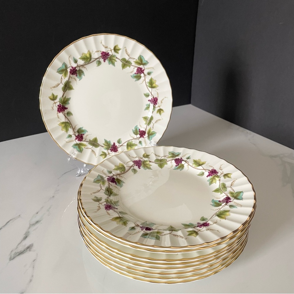 SET of 9 Salad Plates - Bacchanal by Royal Worcester